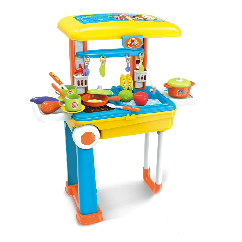 new item intelligent carry case/protable love baby toy kitchen chef toy set with cooking for kids pretend play toy for Child