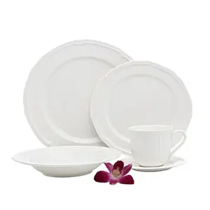 便宜的中国餐具陶杯陶瓷餐具餐具套装，意大利设计白色餐具套装陶瓷