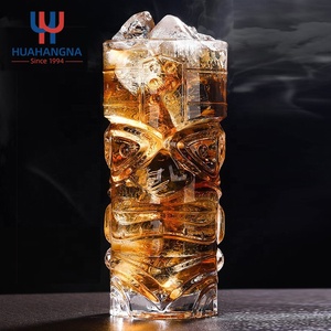 Mug en verre Tiki Hawaïen créatif de 400 ml pour cocktails, en cristal transparent, pour bar à domicile, fête, tasse à boire, verre en forme de Tiki Hawaïen pour fête - Product Image 2