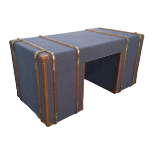 Tavolo da ufficio americano stye antico in vera pelle di lusso executive scrivania da ufficio capo mobili per ufficio - Product Image 4