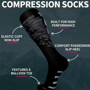 Wholesale Custom Athletic <b>Compression</b> Calf <b>Socks</b> Nylon Elastane Leg Support Stockings for Sports <b>Running</b> Travel Training - Product Image 3