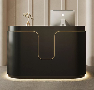 Modern Corner <b>Round</b> Hotel 2 Person Reception Desk Beauty Salon With Cashier Counter Cheap White Reception <b>Table</b> for Office Desk - Product Image 6