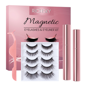 Kit <span class=keywords><strong>Eyeliner</strong></span> 3D Silk Magnet Lashes et <span class=keywords><strong>cils</strong></span> magnétiques réutilisables longue durée Vente en gros - Product Image 1