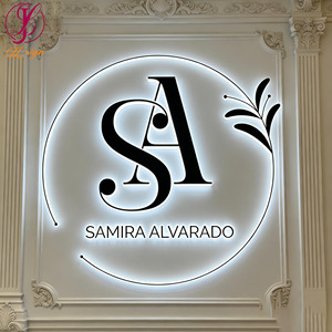 3D Işıklı LED Harf Tabelası Özel Tasarım Parlayan Altın Akrilik Logo Tabelası Şirket Markası İçin - Product Image 3