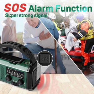 Factory OEM Solar Hand Crank Radio FM AM WB 3 Band with <b>LED</b> Flashlight Compass Multi Power Portable Handheld Radio Outdoor - Product Image 6