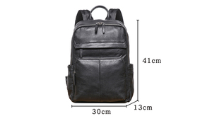 Custom OEM Genuine Top Layer Cowhide <b>Leather</b> Male Multi Function <b>Large</b> Capacity Casual Travel <b>Backpack</b> Bag - Product Image 4