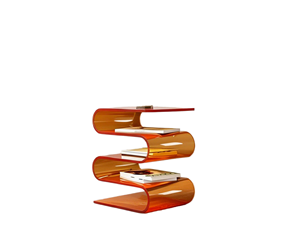 <span class=keywords><strong>Mesa</strong></span> de Centro Curva en Forma de S para Sala de Estar, Consola Acrílica con Múltiples Estantes para Optimizar el Espacio en Lofts - Product Image 1