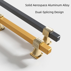 Schrankgriffe mit tiefen Gewindelöchern, robuste Möbelgriffe, rutschfestes, gestreiftes Design für Schrank, Kleiderschrank, Schublade, einfache Installation - Product Image 4