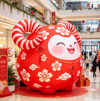 Model Domba Kartun Tiup PVC Kustom dengan Ukuran Sesuai Pesanan untuk Penggunaan Acara Balon Hewan Berlisensi IP di Pusat Perbelanjaan