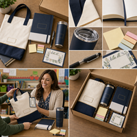Kit de Regalo Personalizado para Maestros con Bolso, Cuaderno, Vaso, Bolígrafo, Notas Adhesivas, Insignia y Tarjeta, Venta al Por Mayor