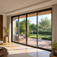 Pintu Geser Patio Interior dengan Aluminium Berlapis Bubuk untuk Renovasi Balkon Hotel & Villa, Isolasi Suara, Garansi 5 Tahun