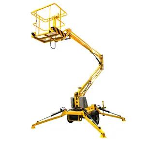 10-20m Trailer Telescopic Articulated Cherry Picker Spider Lift Towable Boom Lift 360 degree rotation