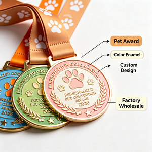 Medallas Personalizadas para Exposiciones Caninas, Medallones de Premio para Animales, Recuerdos Metálicos para Competiciones de Mascotas con Cinta, Venta al Por Mayor de Fábrica - Product Image 3