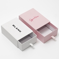 Boîte de rangement coulissante biodégradable pour montres et bijoux, avec doublure en éponge gaufrée, recyclable, personnalisable, avec languette de tirage