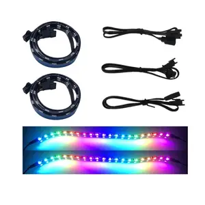 PC Digital-RGB LED Strip 2個DreamColor Magnetic Addressable LED StripためLight 5V 3pin ARGB LEDヘッダCompatible RGB Fusion