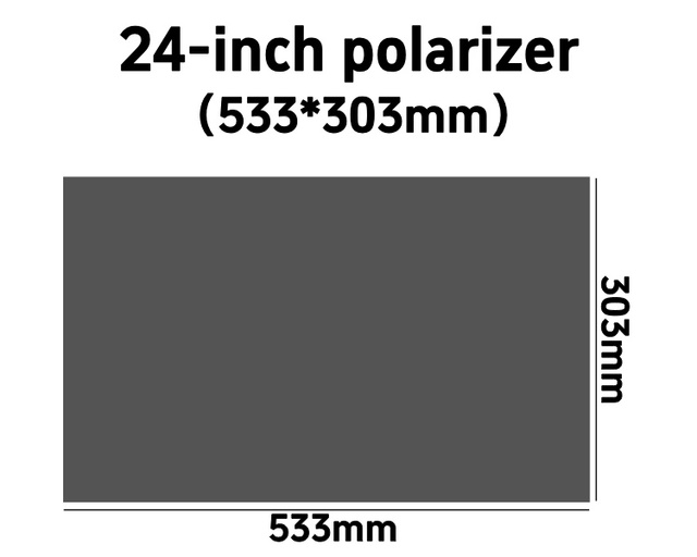24" Linear Polarization Film for LCD TV LED Polarizers Adhesive 0 Polarization Angle 533x303mm Screens 0.13-0.18mm Thickness 42%