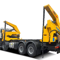 MQG37A Remorque conteneur de grue de levage latéral de 37 tonnes Camion conteneur de 20 pieds/40 pieds Télécommande Nouvelle semi-remorque en fer Remorque à benne basculante