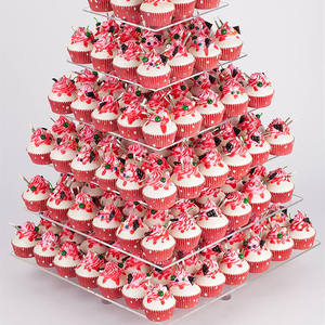 7 niveaux carré acrylique Maypole Cupcake support Cupcake tour support Cupcake présentoir pour pâtisserie mariage fête d'anniversaire - Product Image 6