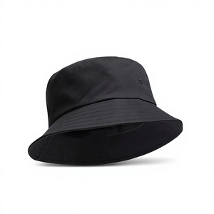 <b>Black</b> Cotton Canvas <b>Bucket</b> Hat Unisex Solid Color Casual Spring Summer Adult Wear - Product Image 3