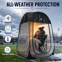 Tente de sport pop-up, abri transparent imperméable pour 1 personne |   Abri imperméable en PVC transparent pour une personne
