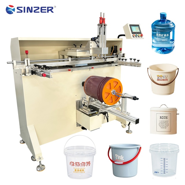 Easy to Operate High Performance Rotary Screen Printing Machine for Plastic Bucket Paint Can and Metal Can Printing