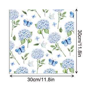 WW119 dekorasi Album foto pembuatan kartu DIY kertas khusus buku tempel motif bunga hidrangea biru muda - Product Image 3