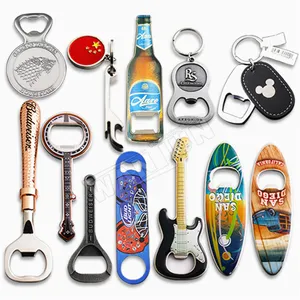 Custom wholesale personalized creative customized bulk metal magnetic sublimation engraved gift beer keychain bottle opener