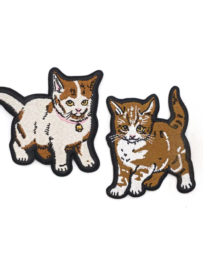 Forma de corte de calor exclusivo Gatinhos Sticky Embroidery Patch Set