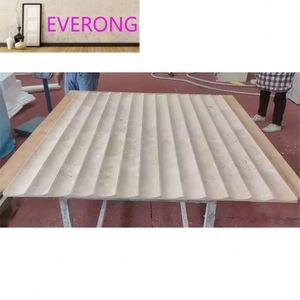 Panel de Azulejos de Pared de Travertino Beige Turco, Diseño de Lujo Único, Acabado Ondulado Personalizado, Color Crema Mate Suave - Product Image 3