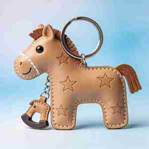 Luxuriöser Schlüsselanhänger aus echtem Rindsleder (PU-Leder) im Crazy-Horse-Stil, umweltfreundlich, Retro, personalisiert mit Lasergravur und geprägtem Logo, unbedruckt - Product Image 1