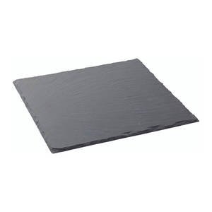 Juego de platos de cena de pizarra natural, Plato cuadrado de barbacoa japonés para bistec de <span class=keywords><strong>sushi</strong></span>, comida occidental creativa, patrón redondo, pizarra negra - Product Image 5