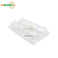 Emballage en blister pour macarons, style coquille à charnières, 10 compartiments, plastique transparent biodégradable, conteneur de présentation pour desserts et biscuits