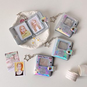 Anime Mini Photo <strong>Album</strong> Keychain Eco-Friendly Square PVC Plastic Laser Colorful Star Chasing ID Photo Storage Customized <strong>Key</strong> - Product Image 3