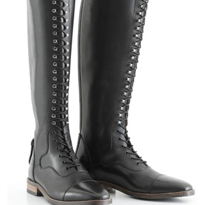 Botas de Mujer Estilo Británico, Nuevas de Invierno, Tacón Cuadrado Bajo, Decoración Metálica, Cordones Delanteros, Talla Grande - Product Image 2