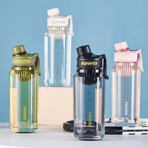 750ml 1000ml BPAフリーTritanプラスチックウォーターボトルフルーティーエアスタイル、スポーツおよびサイクリング用の蓋付き