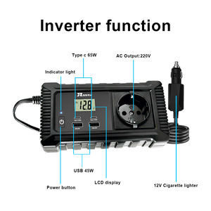 Convertisseur de courant pour voiture DC 12V vers AC 220V 200W, adaptateur universel pour voiture avec 2 USB et 2 Type-C, adaptateur pour voiture avec écran LCD intelligent - Product Image 3