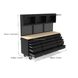 <span class=keywords><strong>Coffre</strong></span> à <span class=keywords><strong>outils</strong></span> roulant de <span class=keywords><strong>72</strong></span> <span class=keywords><strong>pouces</strong></span> avec 10 tiroirs/3 armoires supérieures, plan de travail, armoire haute, roulettes fixes, noir - Product Image 4