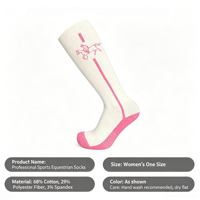Chaussettes équestres montantes transfrontalières en jacquard macaron M (35-39) 68% Coton 29% Polyester 3% Spandex Extensibles à compression