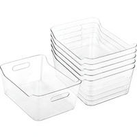 Bacs de rangement en plastique extra-larges transparents portables multi-usages pour la cuisine, le placard et l'organisation de la maison