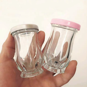 Nouveau joli pot en verre de 50ml de miel de nid d'oiseau de caviar scellé transparent de silex extra en forme avec couvercle en métal - Product Image 2