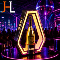 Expositor de Botellas de Licor con Iluminación LED, Diseño Poligonal Personalizado con Logotipo, para Servicio VIP, Presentador de Botellas de Champán