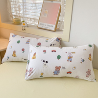 Parure de lit quatre pièces en microfibre imprimée et lavée, motif charmant, aspect lin, fabrication chinoise 2026