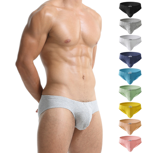 Calzoncillos bóxer de bikini de punto con cintura, transpirables, ecológicos, de algodón/spandex multicolor puro, con logo personalizado al por mayor - Product Image 1