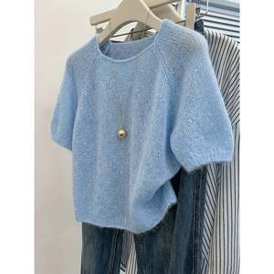 เสื้อสเวตเตอร์แขนสั้นปักเลื่อมเฮลล์เบลา 0XL เสื้อสเวตเตอร์ผู้หญิง - Product Image 3
