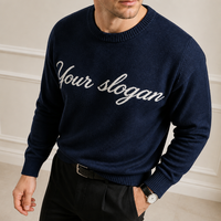 Maßgefertigter OEM Herren-Pullover Jacquard-Strickpullover Winter-Rundhalspullover Baumwoll-Strickpullover Designer Maßgeschneiderter Strickpullover