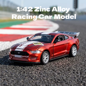 Coche de Carreras de Aleación de Zinc a Escala 1:42, Modelo Fundido a Presión con Sonido y Luz, Ruedas de Goma, Vehículos de Juguete para Niños - Product Image 1