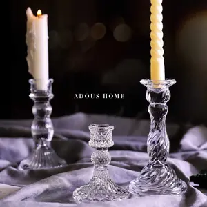 7 tipi di stile breve ritorno francese agli antichi elegante candeliere di cristallo 10 pezzi candeliere di nozze romantico in vetro