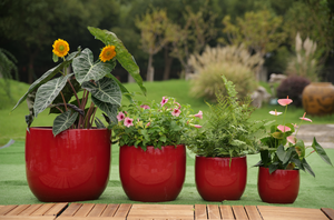 Shockproof Eco-Friendly Lightweight Ceramic Planter American Style Floor <b>Standing</b> <b>Pot</b> with Built-in Drainage Hole - Product Image 6