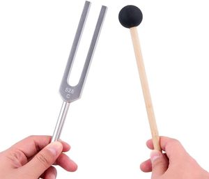 Tenedor de afinación de alta calidad de 528Hz, Solfeggio, reparación de ADN, instrumento Musical curativo, martillo de silicona, paño de limpieza - Product Image 6