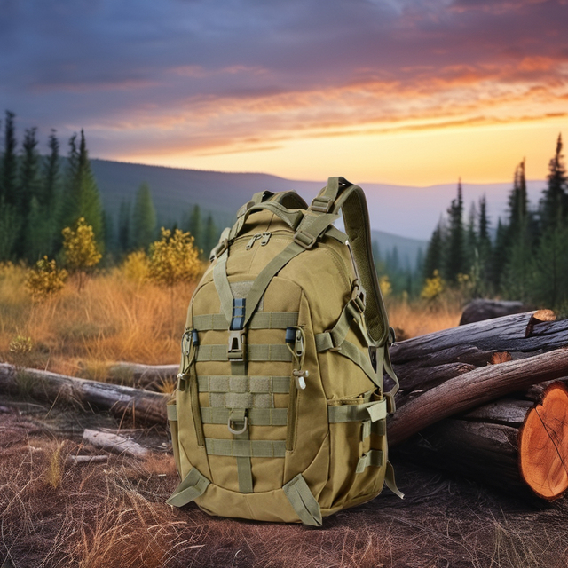 AYPPRO Custom 25L Tactical Backpack Reflective Strip Waterproof Anti-Theft Polyester for Hiking Outdoor Use Zipper Closure